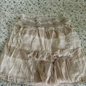 Banana Republic Cream and Tan Mini Skirt